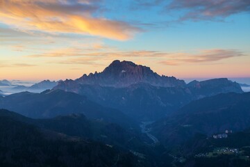 Mount Civetta evening sunset Alps Dolomites mountains