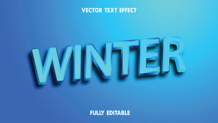 Editable winter text effect, 3d text effect