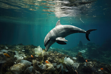 Oceans full of marine debris, dying marine life

 - obrazy, fototapety, plakaty