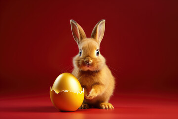 Fototapeta na wymiar easter bunny with egg