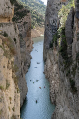 Top view of amazing Congost de Mont-rebei , Spain, Europe