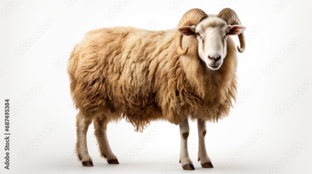 Wall mural sheep isolated on a white background