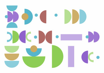 Abstract minimal op art, boho elements. Mid century vector set for your. Aesthetic contemporary geometric shapes in earth ceramic tone. Design for your wall art, design, decoration, wallpaper	