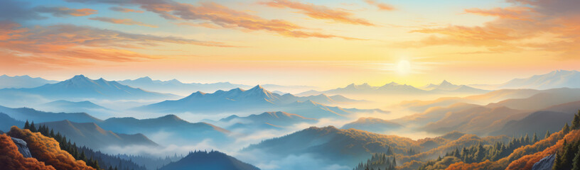 Fototapeta premium sunrise over the mountains