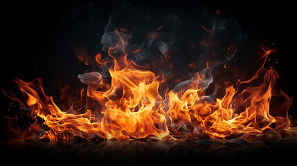 Fototapeta na wymiar Captivating Conceptual Image of Fiery Blaze on a Dark Background - Dynamic Flames Igniting with Passion and Intensity, Creating an Atmosphere of Heat and Energy.