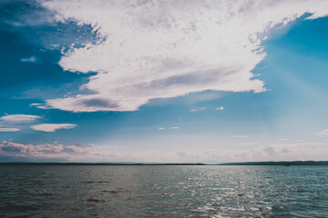 Neusiedler See in summer,  Lake Neusiedl in Burgenland