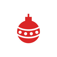 icon of Christmas decorations on the tree ball vector graphics