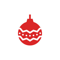 icon of Christmas decorations on the tree ball vector graphics