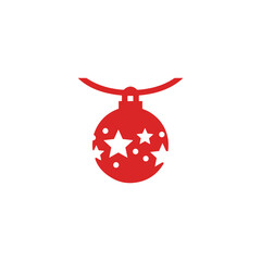 icon of Christmas decorations on the tree ball vector graphics