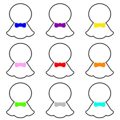 てるてる坊主　型紙　9個セット