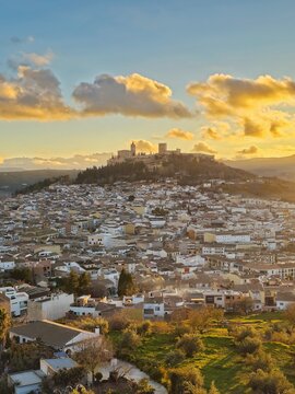 View of Alcal&aacute; la Real at sunset in the province of Jaen