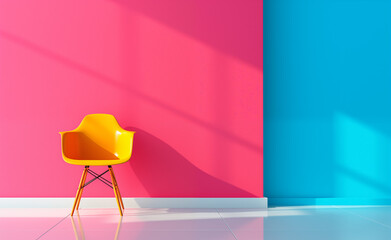 Colorful minimal funiture. Minimalism and modern. 