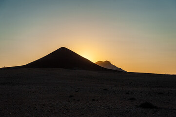 Fototapeta na wymiar Impression of a sunrise in the Namibian Desert near the Cha-re area in Central Namibia.