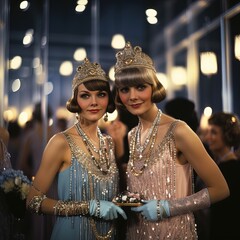 Women at a party in the roaring twenties. Great for stories on the 1920, fashion, vintage, jazz, lifestyle and more. 