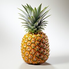 Tropical Delight: Vibrant Pineapple on Pristine White Background