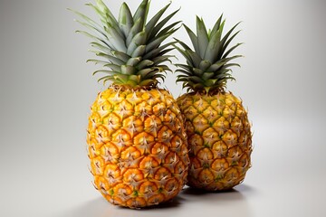 Tropical Delight: Vibrant Pineapple on Pristine White Background