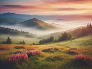 Fototapeta premium sunrise over the mountains