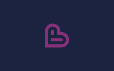 Letter b with heart logo icon design vector design template inspiration - obrazy, fototapety, plakaty