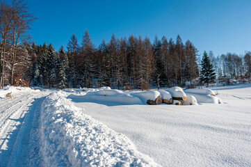 Pieniny Polish mountains in winter time