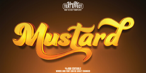 Mustard editable text effect, customizable condiment and yellow 3D font style