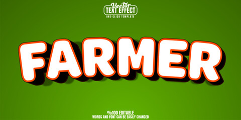 Farm editable text effect, customizable agriculture and rural 3D font style