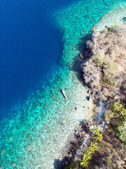 Indonesia Alor - Drone view Ternate Island coast line