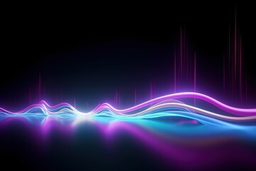 Cyber Motion Pink Blue Neon Fantasy Speeding Lights Abstract DataTransfer