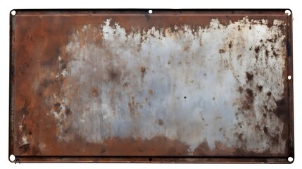 A old blank rusty metal sign with a copy space background for your text : Generative AI
