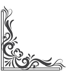 Thin line vintage corner. Medieval period of the Victorian dynasty. Fancy black monogram frame design element abstract vector and png