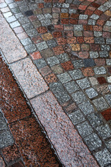 Granite pavers in rainy weather