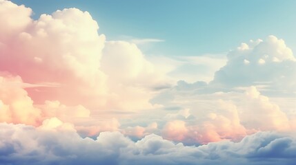 sky and soft cloud with pastel color filter and grunge texture, nature abstract background :...
