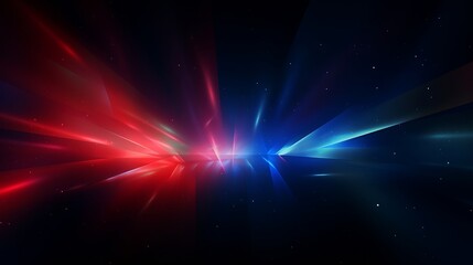 transparent red and blue light flare black background : Generative AI