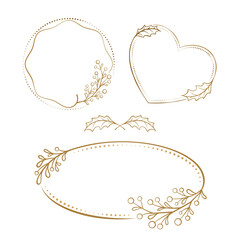 Vintage style frames set with a Christmas floral decoration