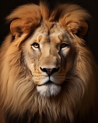 Fototapeta premium Lion Portrait on a White Background : Generative AI