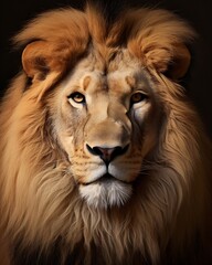 Lion Portrait on a White Background : Generative AI