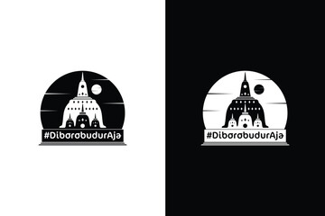 Java Indonesia Borobudur Temple Icon vector Logo design template