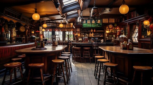 classic irish pub. generative AI illustration.