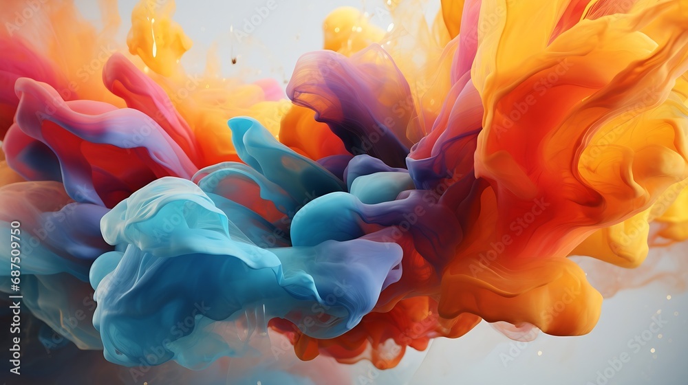 Poster A Mesmerizing 3D Abstract Multicolor Visualization : Generative AI