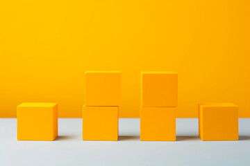 yellow cubes wallpaper concept template for web, technology and business - obrazy, fototapety, plakaty