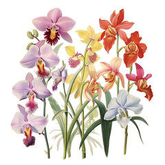 orchid set, isolated picture