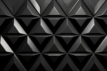 Black 3D Diamond Tile Pattern with Radiant Grid Lines