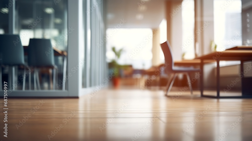 Poster On the blurred background of the empty office room : Generative AI