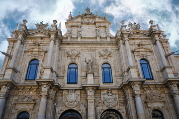 Fototapeta na wymiar North or Acibechería facade of the Cathedral of Santiago de Compostela, which is located in Praza da Inmaculada Santiago de Compostela, Galicia, Spain 10092023