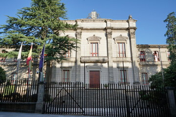 Obraz premium Building of the Parliament of Galicia, on Hórreo street in Santiago de Compostela Santiago de Compostela, Galicia, Spain 10092023