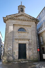 Neoclassical church of 'San Bieito do Campo' in the 'Praza de Cervantes', in the old town of Santiago de Compostela Santiago de Compostela, Galicia, Spain 10092023