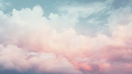 sky and soft cloud with pastel color filter and grunge texture, nature abstract background :...