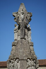 Monument to Saint Francis of Assisi in the old town of the city of Santiago de Compostela Santiago de Compostela, Galicia, Spain 10092023