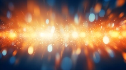 Blur glow overlay. Lens flare filter. Bokeh sunlight glare leak. Retro illumination effect. Defocused orange blue white light abstract background. : Generative AI