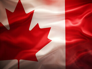 Canada national flag background,  Canadian flag weaving made by silk cloth fabric, Canada background, ai generated image