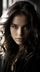 fresh and stylish, portrait of a charming 25-year-old woman